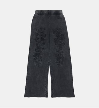 Pantalon en laine polaire avec des bandes de raccommodage - MM6 Maison Margiela - Noir
