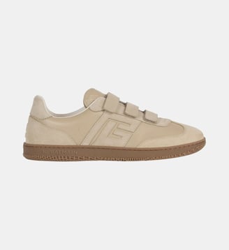 Baskets Balmain Swan en cuir lisse et suédé - Balmain - Beige