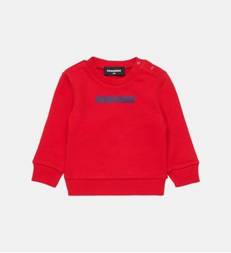 Sweat-shirt à col rond avec logo - Dsquared2 - Rouge