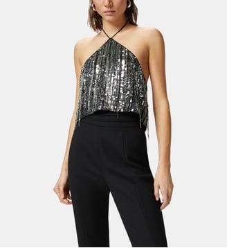Top court dos nu à paillettes - Pinko - Multicolore