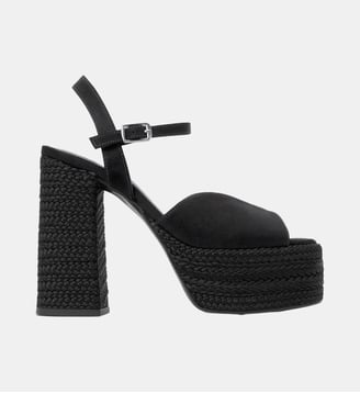 Sandales à talon bloc à plateforme tressée FEDE - Castaner - Black