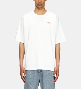 T-shirt avec Oval D rouge - Diesel - Blanc