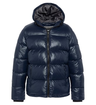 Doudoune droite Columbus capuche - Schott - Bleu marine