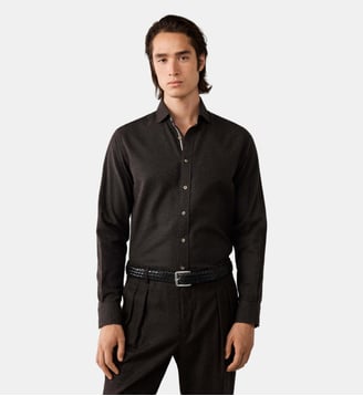 Chemise Coupe Ajustée En Flanelle Avec Bande Hackett London