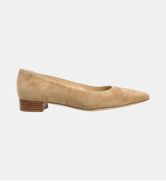 Escarpin vienne - cuir velours - Manfield - Camel