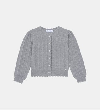 Cardigan -   laine festonné - Tartine Et Chocolat - Gris clair