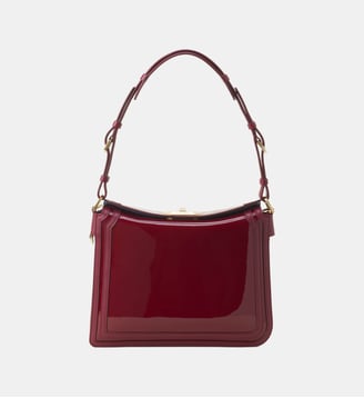 Sac Compagnon 20 En Cuir Vernis - Lanvin - Grenat