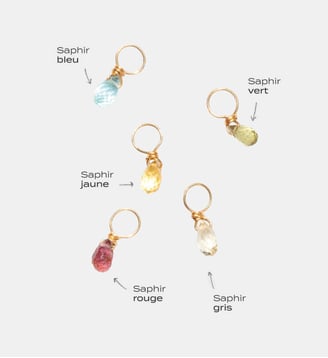Pendentif Mia - Or 750‰ - Saphir bleu clair - YAY Paris - Saphir bleu clair