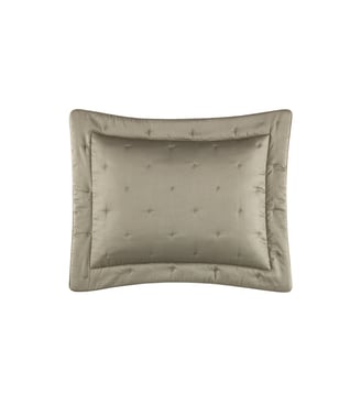 Cache oreiller en satin - Yves Delorme - Kaki