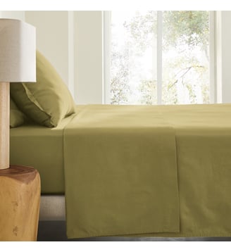 Drap plat en satin de coton lavé 200 fils AM.PM