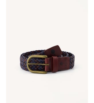 Ceinture en corde et cuir tressé - Faguo - Bordeaux et bleu