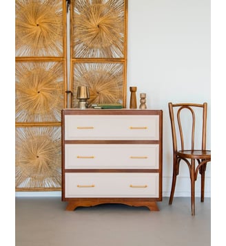 Commode à tiroirs peints Garance N°577- Produit chiné - Debongout - Bois foncé