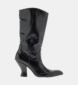 D-Luffy - Bottes hauteur genou en cuir verni - Diesel - Noir