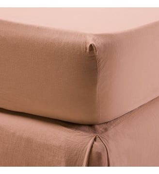 Drap Housse  Satin de coton lavé uni à nouettes - Madura - Terrarosa