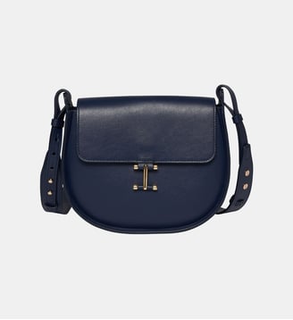 Sac Senda cuir noir - Ines de la Fressange Paris - Bleu marine