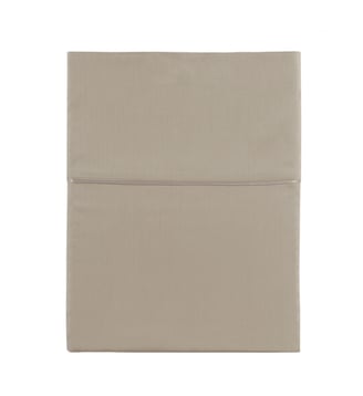 Drap plat uni en satin de coton bio, TEOPHILE - Alexandre Turpault - Taupe gazelle