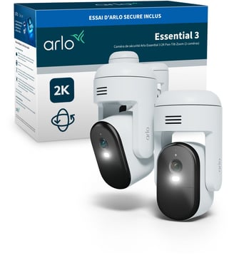 Caméra de surveillance 2 caméras extérieures Essential3 2K PTZ Arlo