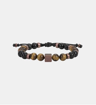 Bracelet souple Milan en Acier 316L avec oeil de tigre marron - Phebus - Marron