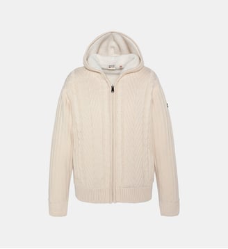 Gilet à capuche doublé sherpa - Schott - Ivoire
