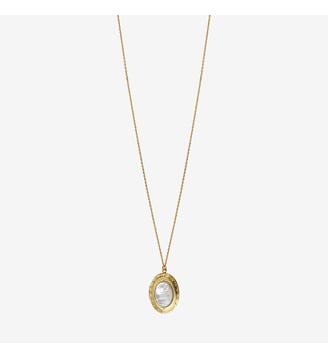 Collier doré nacre blanche oval - EDEN Caroline Najman