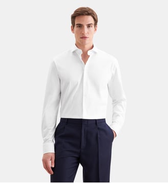 Chemise en jersey 1/1 Regular Col Kent - Seidensticker - Blanc