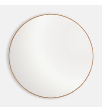 Miroir mural rond, plaqué chêne, diamètre 100 cm - La Redoute Interieurs - Naturel
