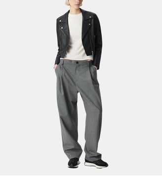 Blouson court en cuir d'agneau - Ikks - Noir