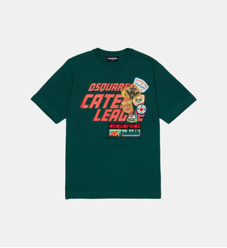 T-shirt avec logo et empiècements patch - Dsquared2 - Posy green