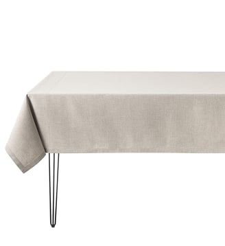 Nappe Slow Life re-use 52% Coton, 45% Polyester recyclé, 3% Autres fibres - Le Jacquard Francais - Beige et bois