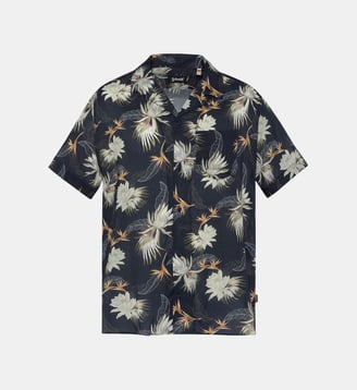 Chemisette Rivera droite fluide florale - Schott - Bleu marine
