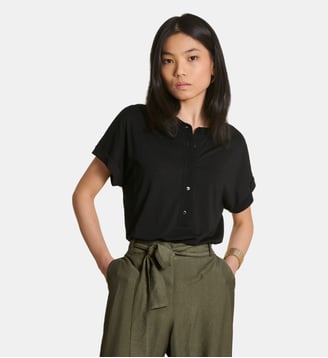 T-shirt bi-matière manches courtes - La Fée Maraboutée - Noir