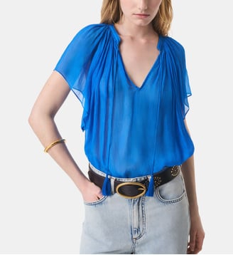 Blouse Cantin - Vanessa Bruno - Bleu vif