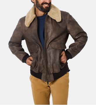 Veste en cuir PILOT CUIR - Chevignon - Marron