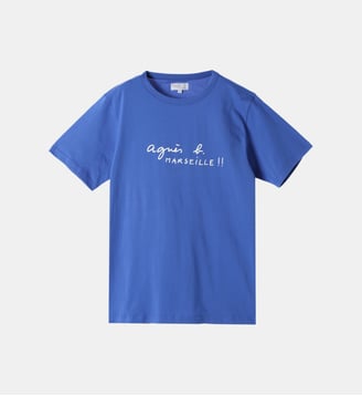 T-shirt brando en coton - Agnès b. - Bleu antibes