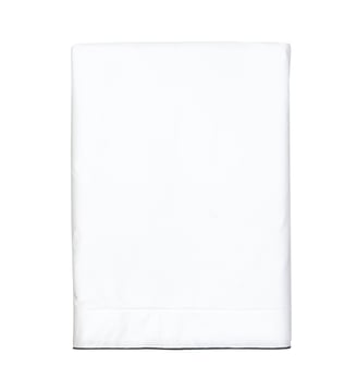 Drap plat en satin de coton lavé, RÊVE SATINÉ - Blanc Cerise - Blanc et anthracite