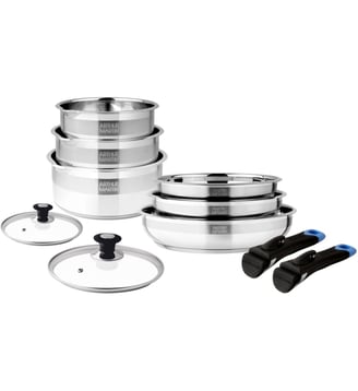Batterie de cuisine 10 pièces AM2216 - Arthur Martin - Gris