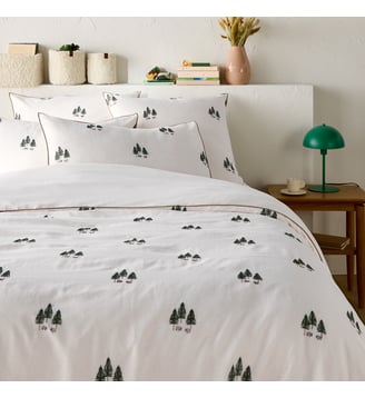Housse de couette coton/lin lavé brodé La Redoute Interieurs
