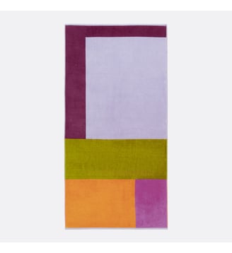 Drap de plage éponge velours - La Redoute Interieurs - Lilas vert et orange