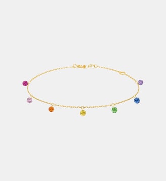 Bracelet CONFETTI RAINBOW - Rubis, saphirs rose, orange, jaune, bleu, tsavorite et améthyste, poids total 0,90ct approx. - Or jaune 750‰ - La Brune & La Blonde - Or jaune
