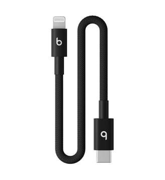 Câble de charge tissé court USB-C vers Lightning 20 cm N - Beats - Standard