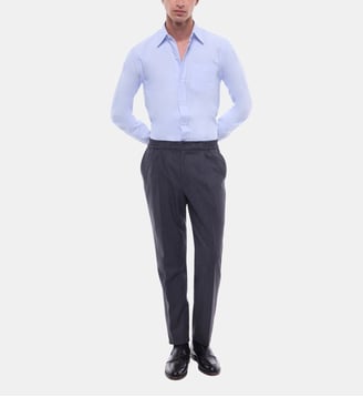 Pantalon de costume slim en laine - Fursac - Gris foncé