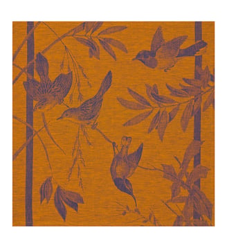 Serviette de table Volière - Le Jacquard Francais - Bleu marine