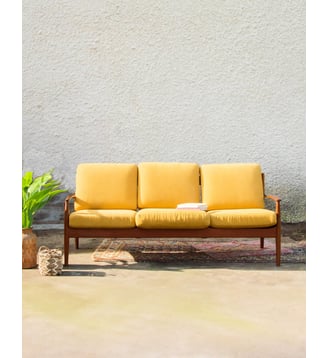 Banquette jaune Clara N°23- Produit chiné - Debongout - Jaune