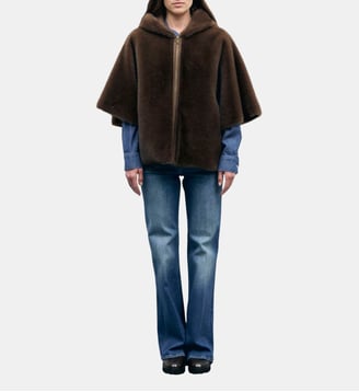 Cape en fausse fourrure à capuche - AMEL - Gerard Darel - Cigare