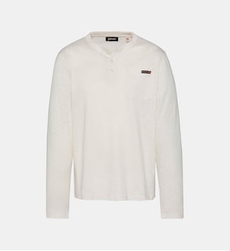 T-shirt manches longues effet flammé - Schott - Blanc cassé