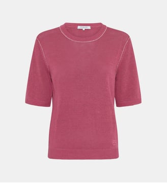 Pull à col rond en lin mélangé - LOUMIA - Gerard Darel - Bois de rose