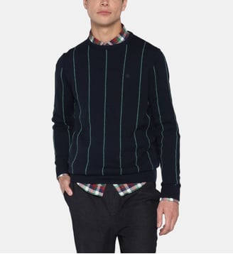 Pull Milo col rond à rayures - Serge Blanco - Bleu foncé