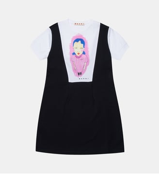 Robe courte à imprimé graphique - Marni - Noir