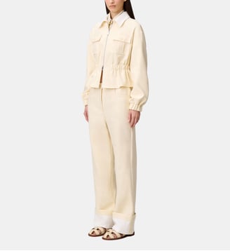 Blouson coton col chemise - Claudie Pierlot - Vanille