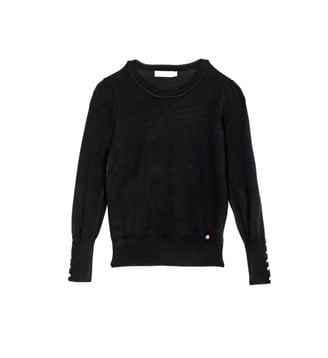 Pull col rond uni BEATRICE - La Petite Etoile - Noir